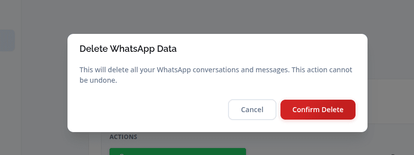 Delete integrations page