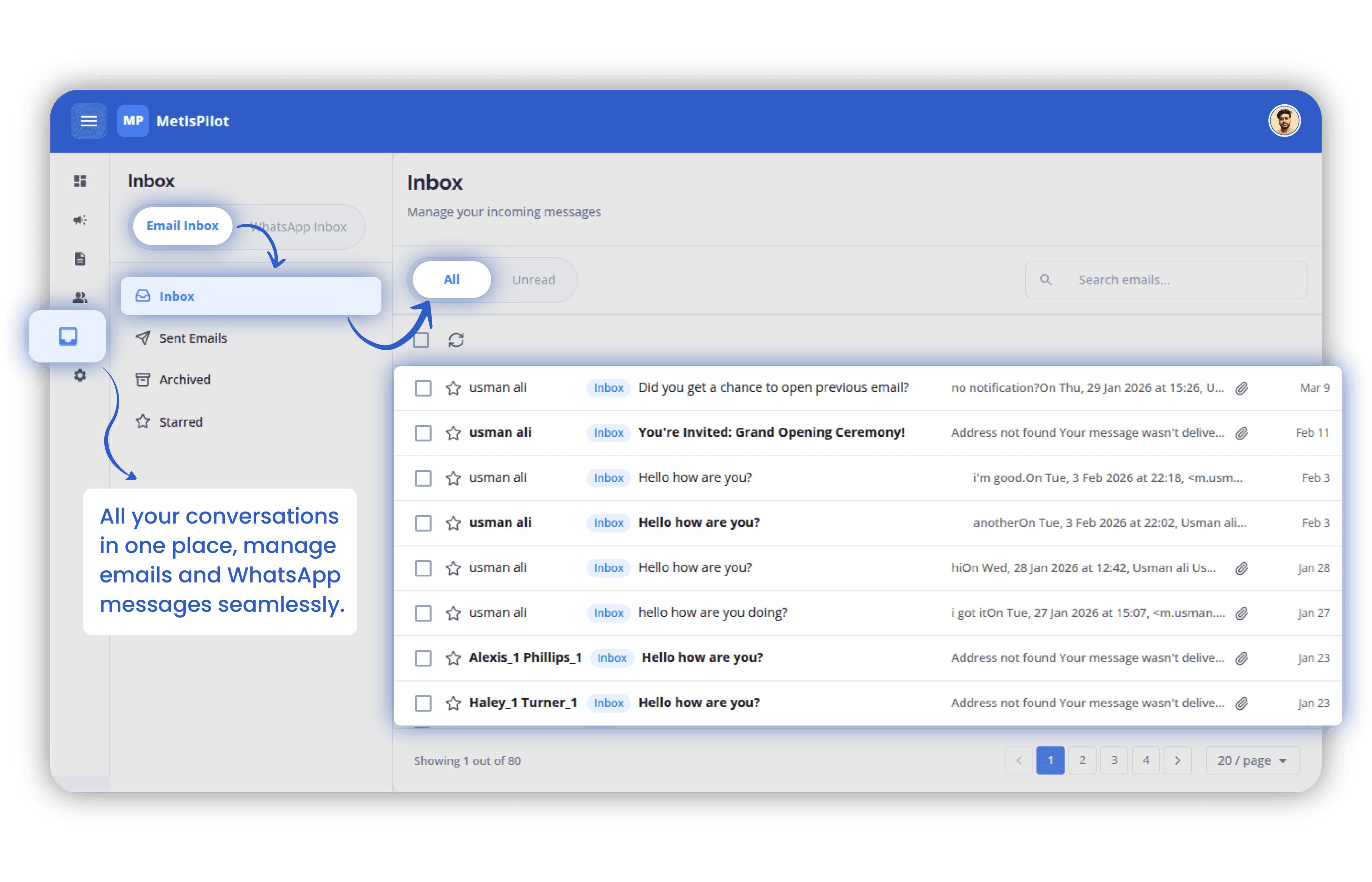 MetisPilot analytics dashboard preview